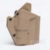 FMA Opaskové plastové pouzdro – holster pro Glock se svítilnou, krátké, pískové