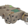 FMA AN/PEQ15 Upgrade Version – bílá LED svítilna  plus  zelený laser s IR krytkami  plus  IR přísvit, pískový